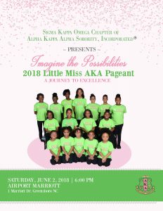 girls in green shirts that say Little Miss AKA